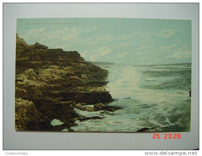 5265 BERMUDA THE WAVES AT NORTH SHORE    YEARS  1910  OTHERS IN MY STORE - Bermuda