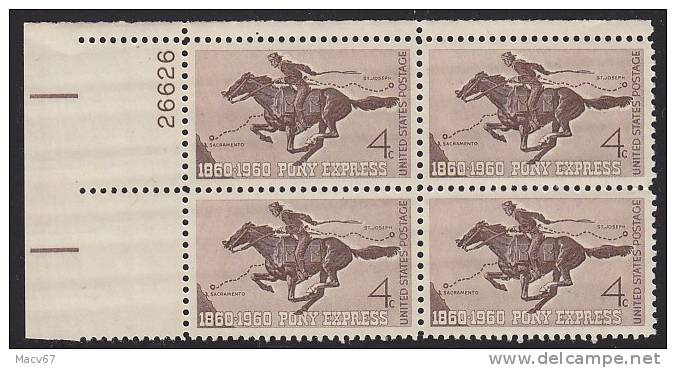 U.S. 1154 X 4  **  PONY EXPRESS - Unused Stamps