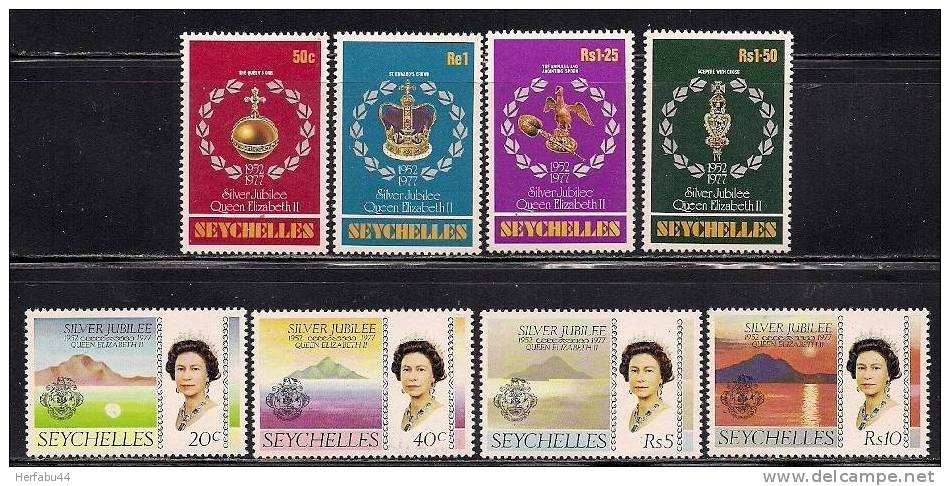 Seychelles    Silver Jubilee     Set   SC# 380-87 MNH** - Seychelles (1976-...)