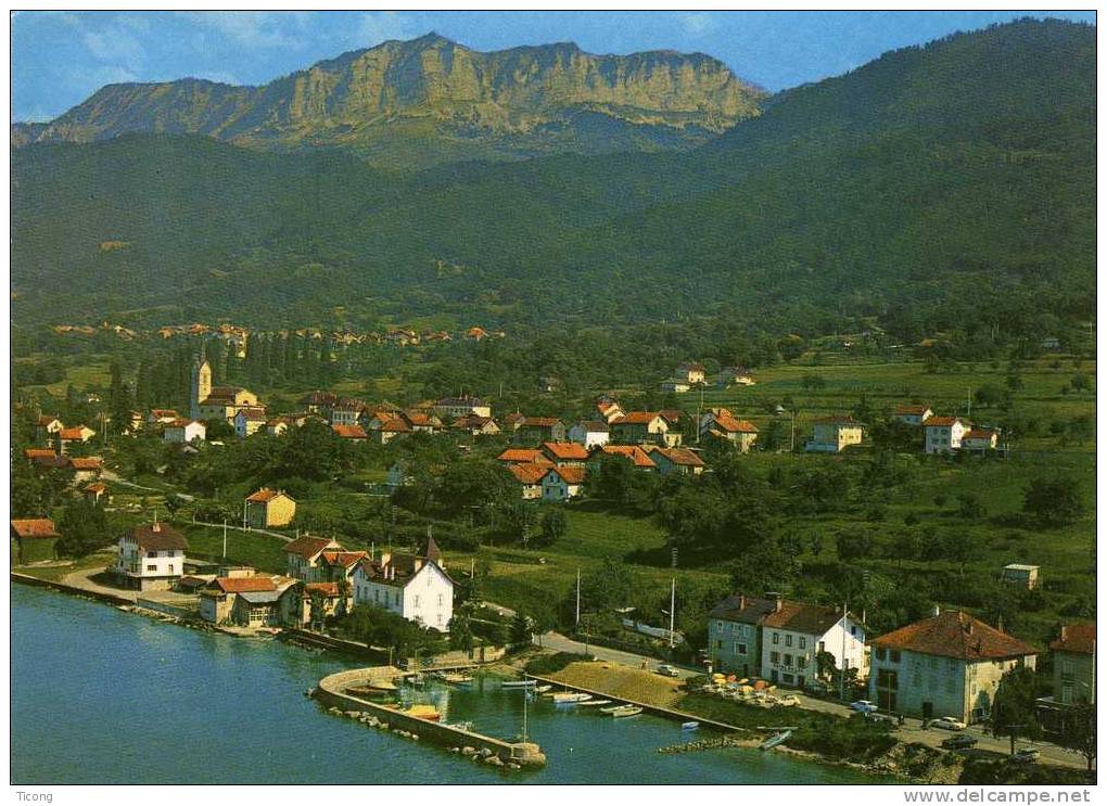 LUGRIN 74 HAUTE SAVOIE - Vue Generale Aerienne Et Les Memises FLAMME EVIAN VILLE DE CONGRES, SKI  NAUTIQUE  1981 - Lugrin