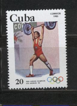 CUBA  N°2419  ** JO 1984   Halterophilie - Pesistica