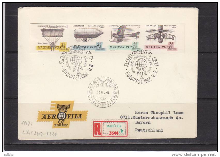 Transport - Hélicoptères - Zeppelins - Parachutistes - Hongrie - Lettre Recommandée De 1967° - Avec Timbres NON Dentelés - Cartas & Documentos