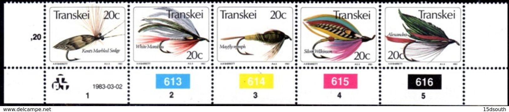 Transkei - 1983 Fishing Flies (4th Series) Set (**) # SG 116-120 , Mi 115-119 - Transkei