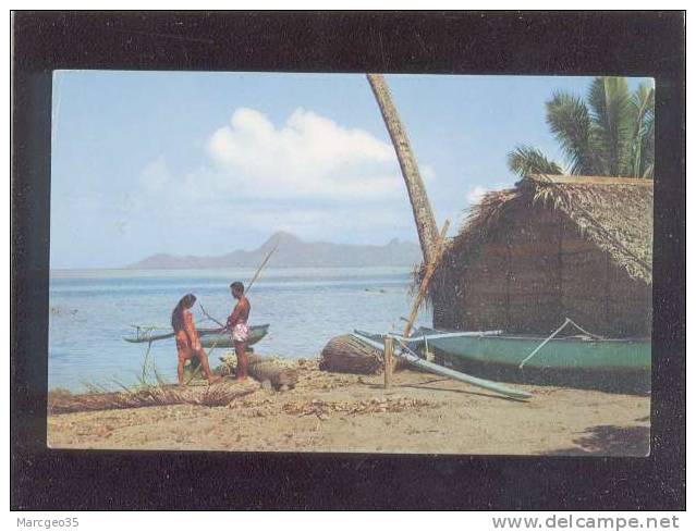 Tahiti édit.sincere N° C18319 Pêcheur Pirogue Belle Cpsm - Polynésie Française