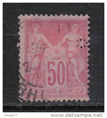 F187 - FRANCIA , 1898 : 50 Cent Unificato N. 104 . N Sotto B . - 1898-1900 Sage (Tipo III)