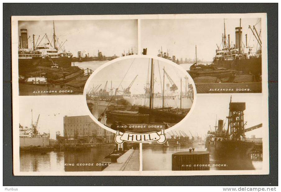 HULL, ALEXANDRA DOCKS KING GEORGE DOCKS, OLD POSTCARD - Hull