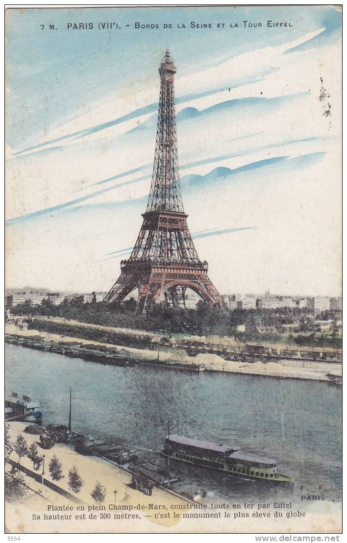 Cpsm  75 Paris   Bords De Seine Et La Tour Eiffel - The River Seine And Its Banks