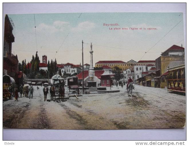 Beyrouth La Place Avec Eglise Et La Caserne Edit Terzis Tramway Tram - Liban