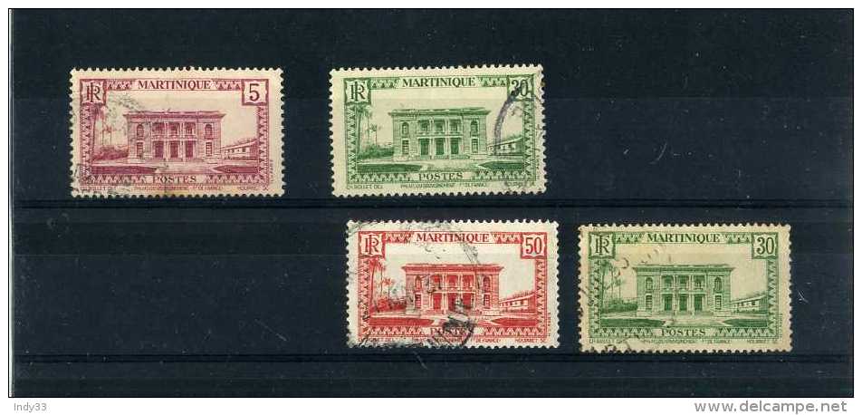 - FRANCE COLONIES . MARTINIQUE 1906/44 . SUITE DE TIMBRES DE 1933/38 OBLITERES - Oblitérés