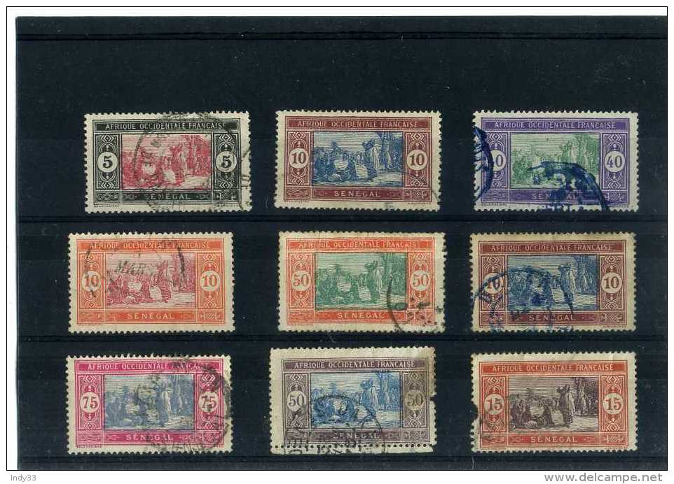 - FRANCE COLONIES .  SENEGAL . TIMBRES DE1914/26 OBLITERES - Oblitérés