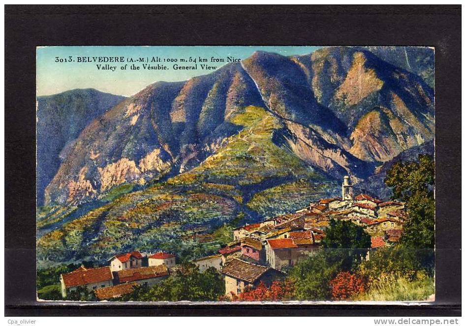 06 BELVEDERE Vue Générale, Vallée De Vésubie, Colorisée, Ed RR 3013, 193? - Belvédère