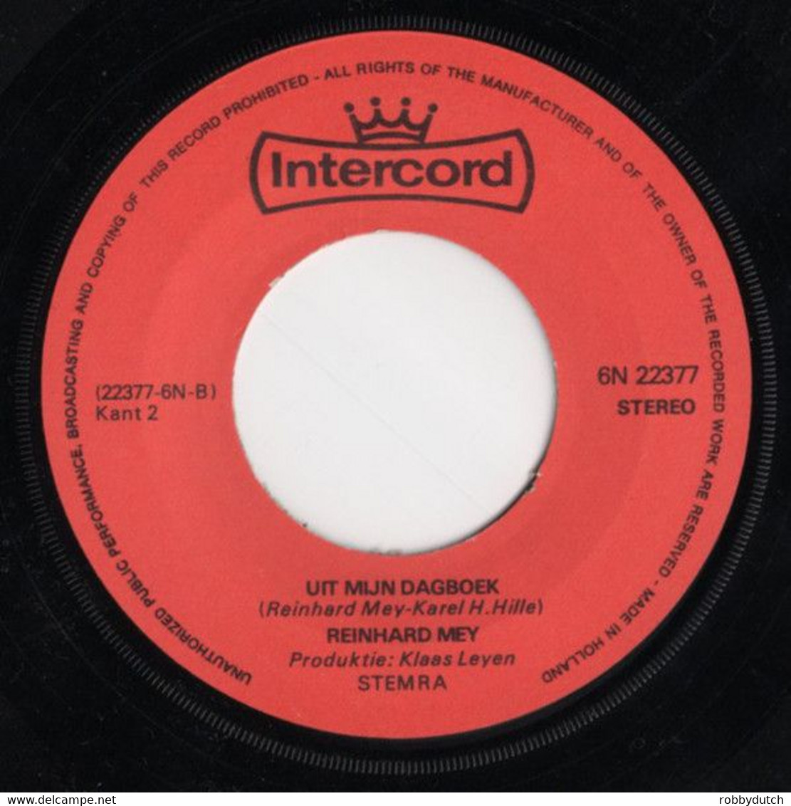 * 7" *  REINHARD MEY - ALS DE DAG VAN TOEN (Holland 1974 Ex-!!!) - Otros - Canción Neerlandesa