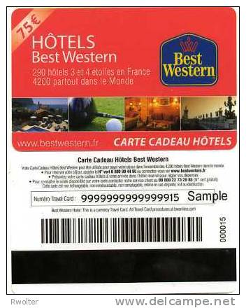 @+ Carte Cadeau - Gift Card : Hotels Best Western France 75€ - Verso SAMPLE - Treuekarten