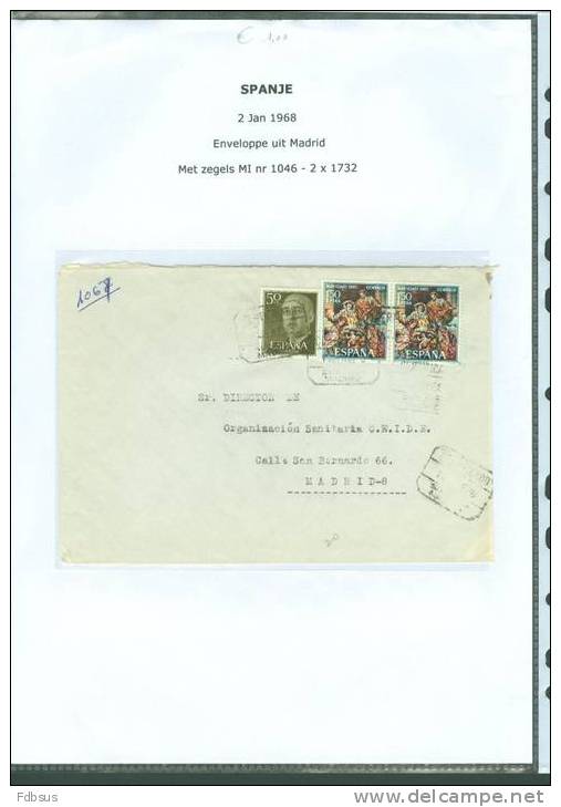 1968 ENVELOPPE VAN MADRID  MI 11046 - 2 X 1732 - Lettres & Documents
