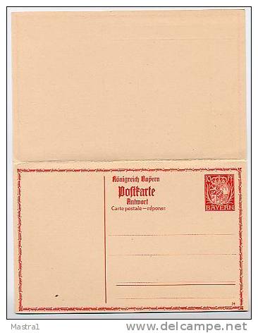 BAYERN P96 Antwort-Postkarte 1914  Kat. 16,00 € - Entiers Postaux