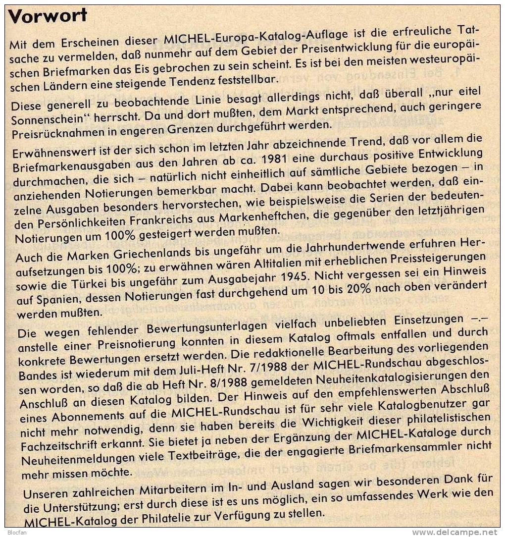 Europa West Band A-L Briefmarken Michel Katalog 1988 Antiquarisch 16€ - Otros & Sin Clasificación
