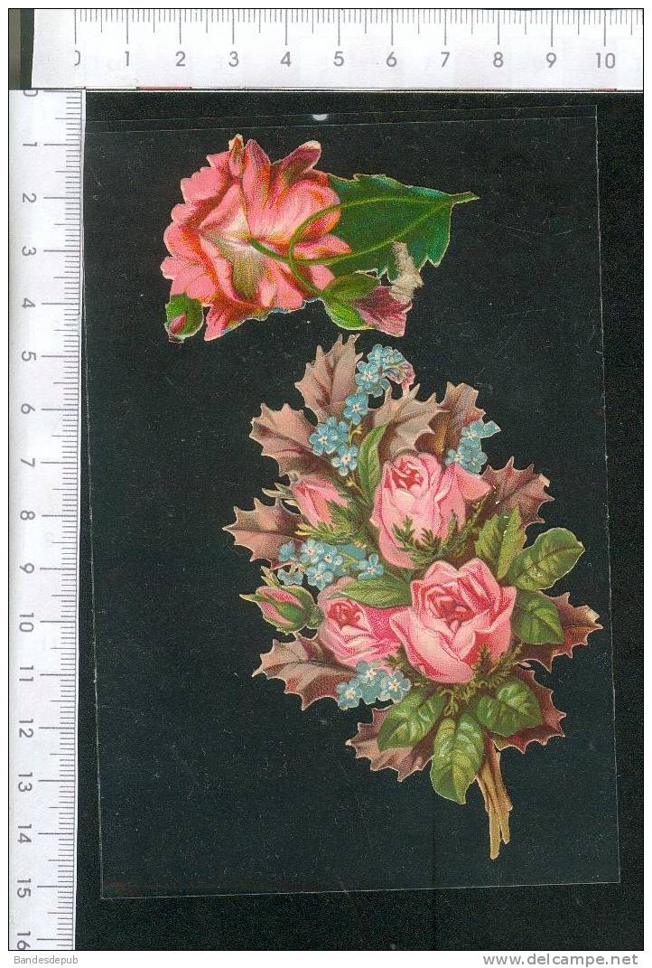 Jolies Chromos Découpis Légérement Gaufrées Fleurs - Blumen