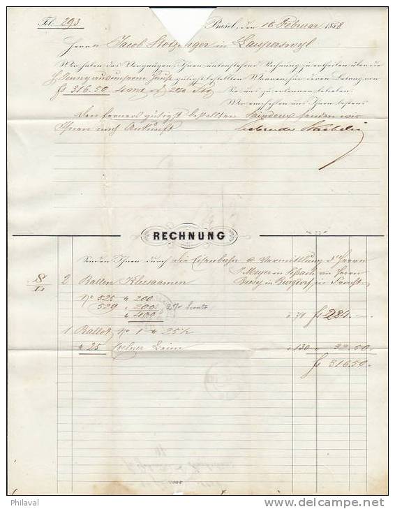 Lettre Préphilatélique , Oblitérée à BASEL Le 16 Fèvrier 1858 - Cachet D'arrivée De BURGDORF - ...-1845 Prephilately