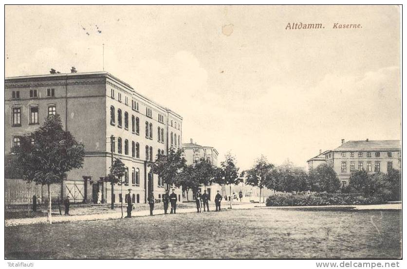 Stettin Altdamm Kaserne Belebt Bahnpost Stempel Glasklar: STETTIN - SWINEMÜNDE Zug 518 28.4.1912 TOP-Erhaltung - Pommern