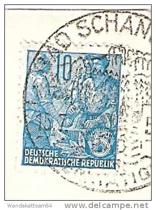 AK 3449 Bad Schandau Mehrbildkarte 4 Bilder 15.7.56 BAD SCHANDAU nach Mühlhausen / Thüringen mit 10 Pf  Fünfjahresplan