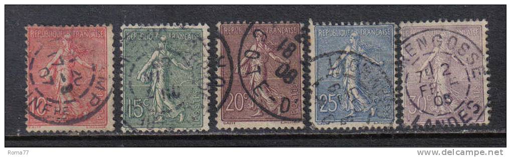 F225 - FRANCIA , 1903 : Unificato Serie N. 129/133  . Semeuse . - Gebruikt