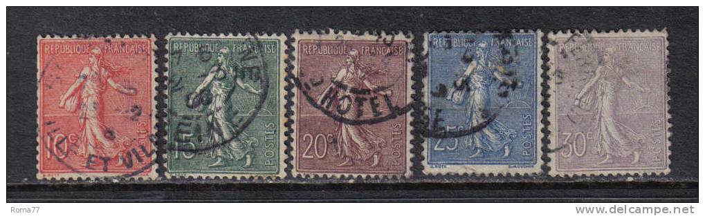 F226 - FRANCIA , 1903 : Unificato Serie N. 129/133  . Semeuse . - Gebruikt