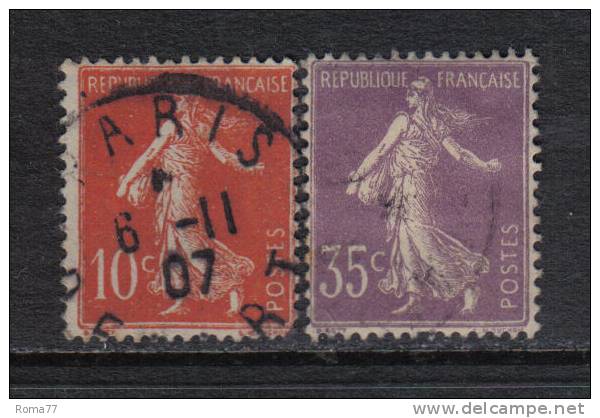 F230 - FRANCIA , 1906 : Unificato Serie N. 135/136  . Semeuse . - Gebruikt