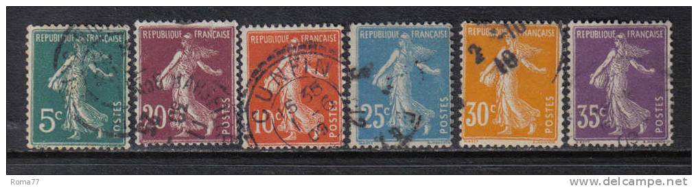 F231 - FRANCIA , 1907 : Unificato Serie N. 137/142  . Semeuse . - Gebruikt