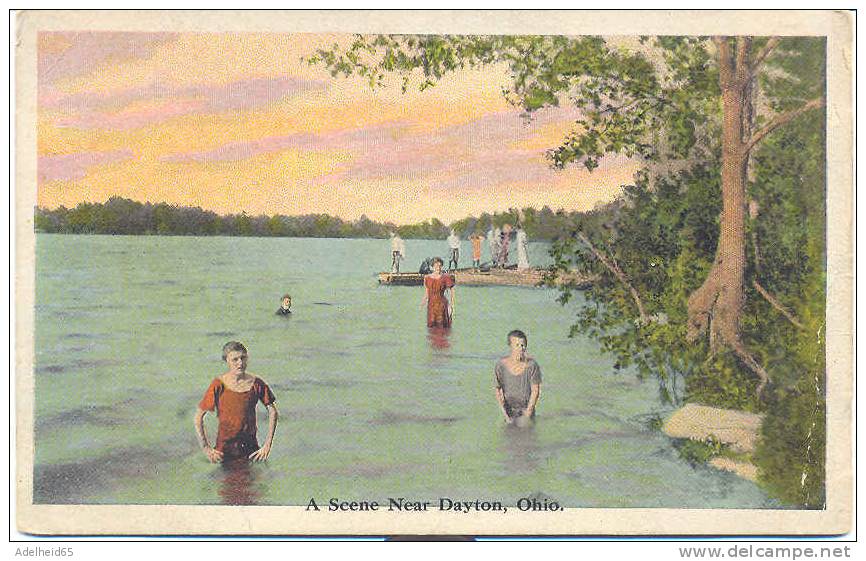 A (bathing) Scene Near Dayton, OH Publ Octochrome - Dayton