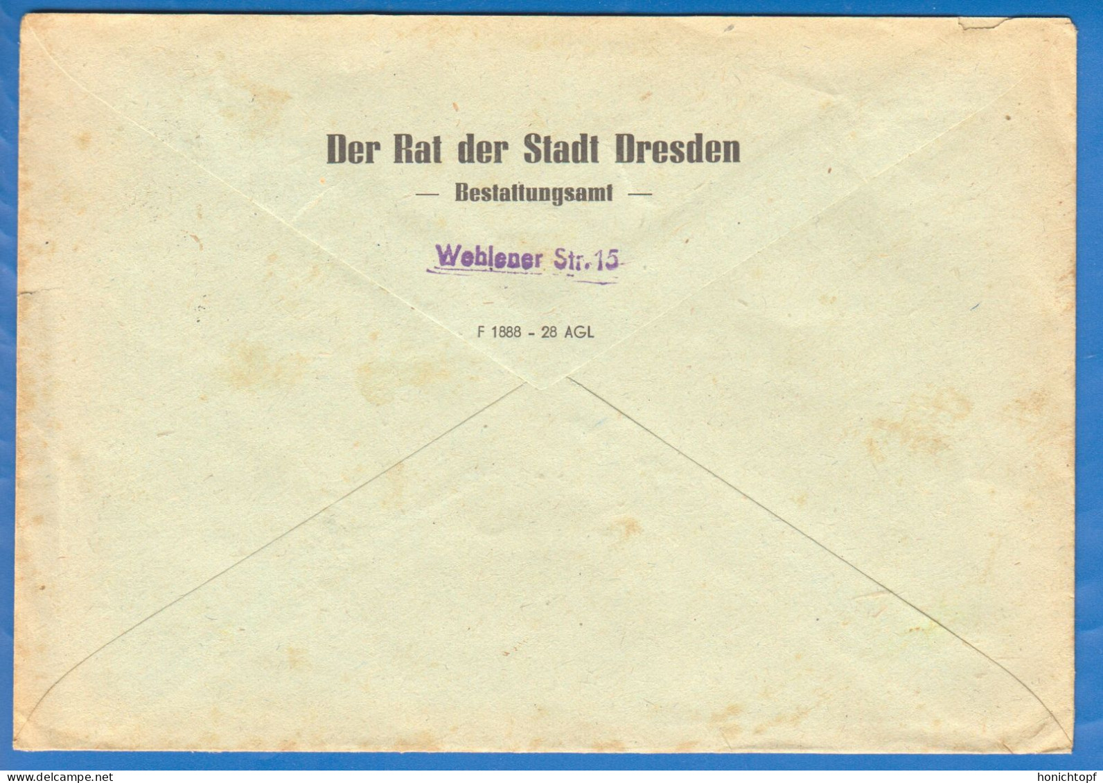 Deutschland; Alliierte Besetzung MiNr. 925; 1946; Der Rat Der Stadt Dresden, Bestattungsamt - Lettres & Documents