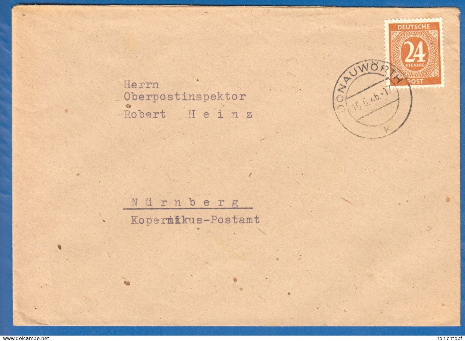 Deutschland; Alliierte Besetzung MiNr. 925; 1946; Geschäftsbrief Friedens Apotheke Donauwörth - Storia Postale