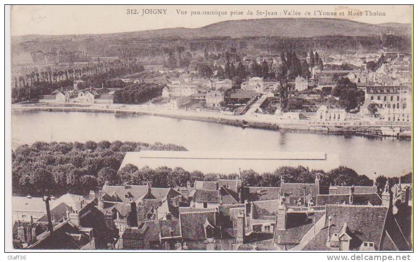 CPA YONNE 89 JOIGNY  N°312  Vue Panoramique Prise De St. Jean  Vallée De L'Yonne Et Mont Tholon - Joigny