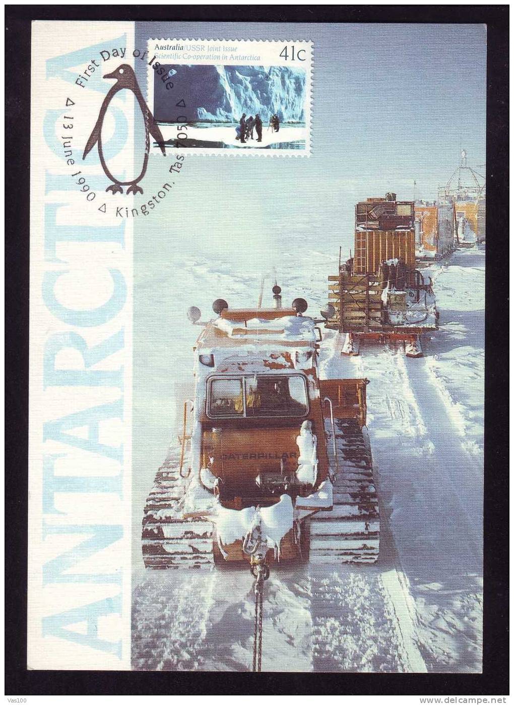 Pingouins & Manchots Maxicard Carte Maximum 1990 Australia Scientific Co-peration In Antarctica. - Penguins