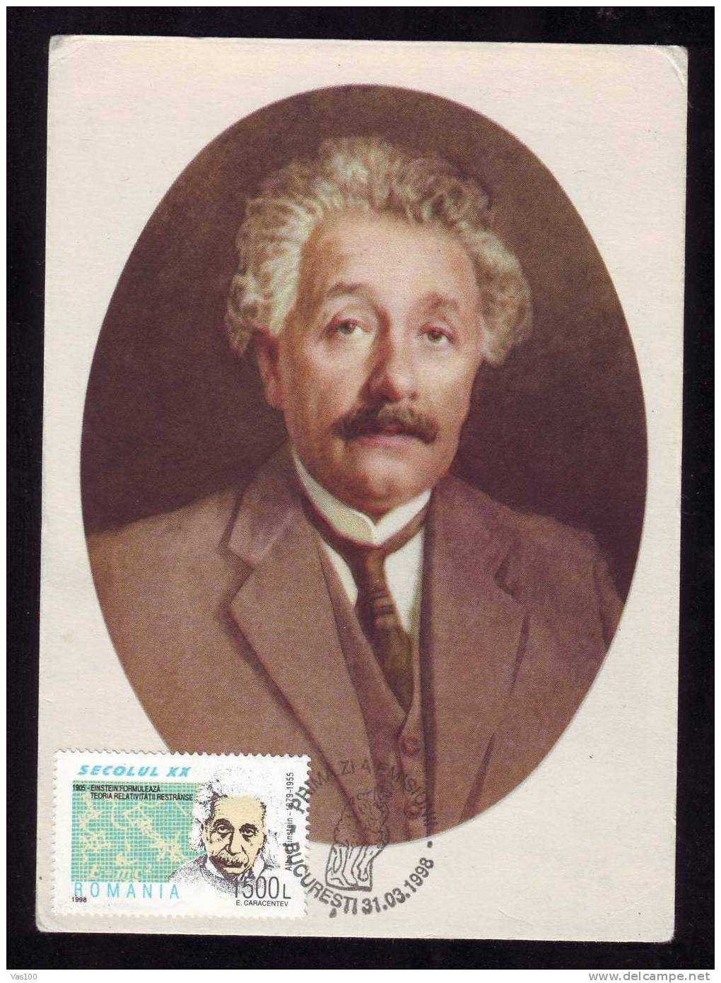 EINSTEIN - Carte Maximum, Oblitération FDC  1998 Very Rare!! - Maximum Card With  Cancel FDC Romania. - Albert Einstein