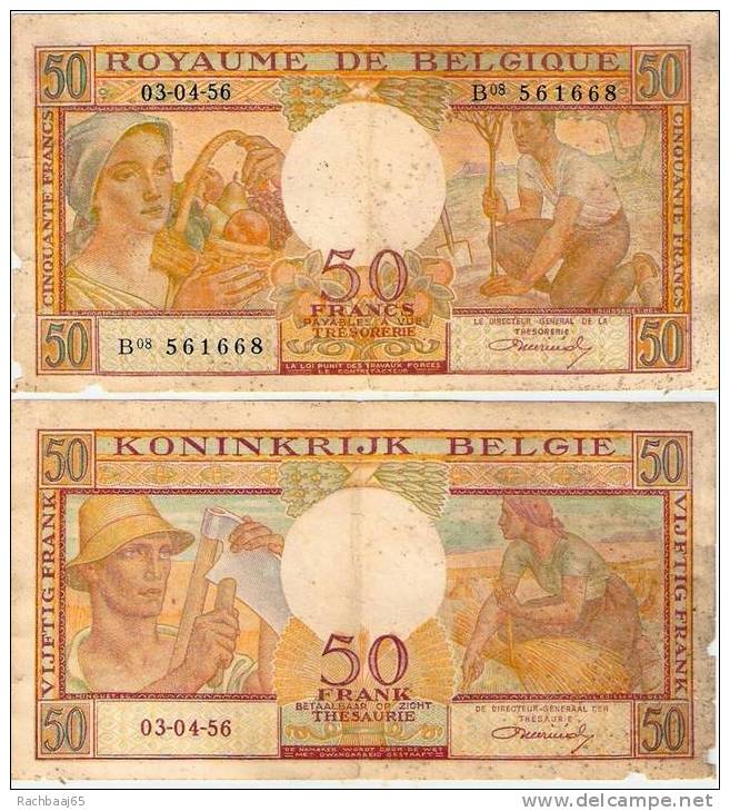 *Belgique-Belgium* Billet De 50 Francs 03-04-1956 - Other & Unclassified