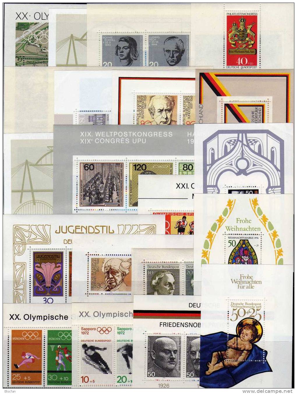 Block Lot BRD Block 3 Bis 22 ** 92€ Widerstand Olympia Christmas Präsident UPU Bloque Hb Bloc Art Sheet Sport Bf Germany - Collections (with Albums)