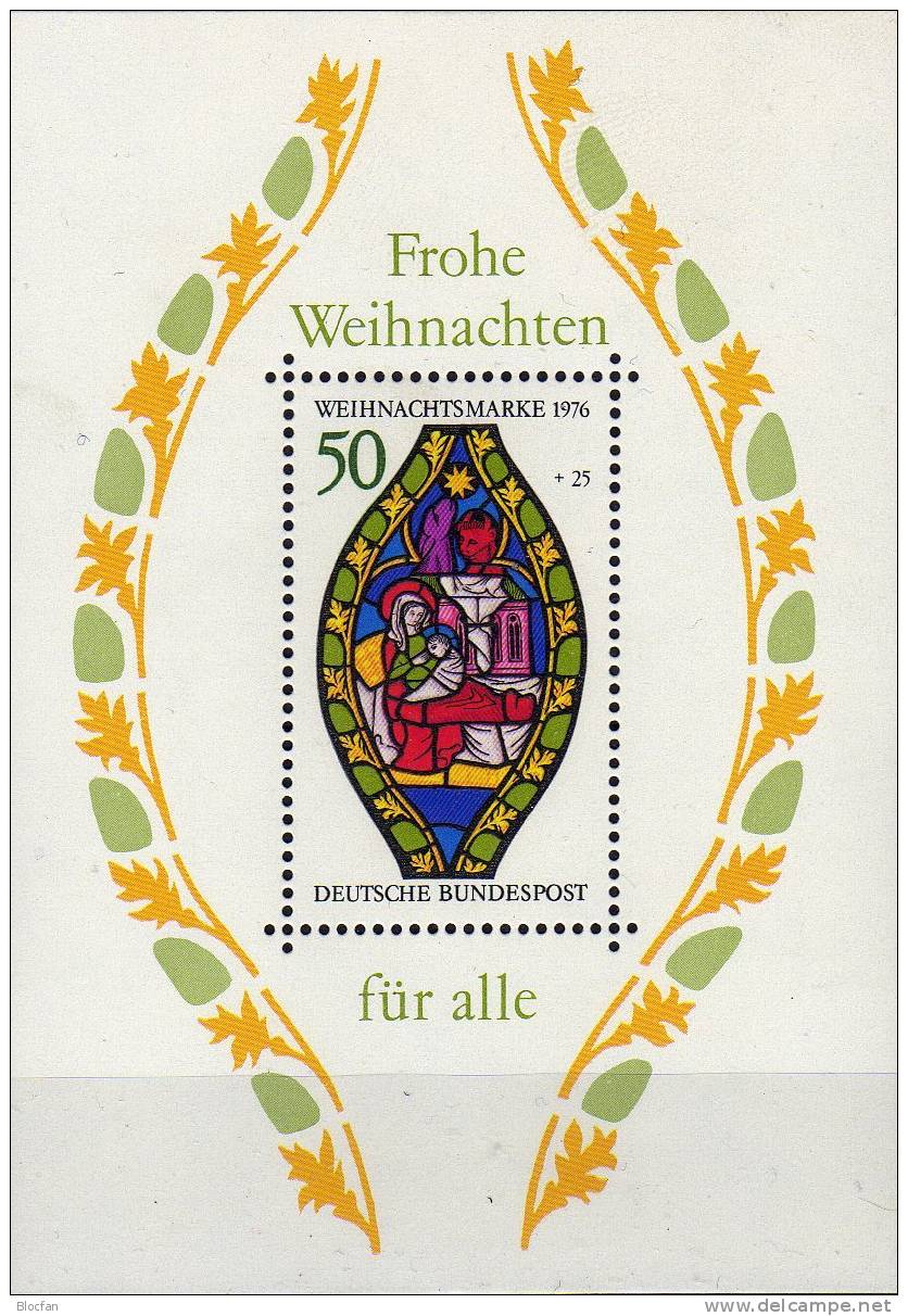 Christmas 1976 BRD 912+ Block 13 ** 2€ Fenster-Bemalung Kirche In Esslingen - Cuadros