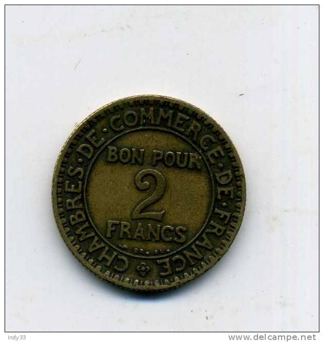 - MONNAIE FRANCE . BON POUR 2 FR. COMMERCE INDUSTRIE 1922 - Monétaires / De Nécessité