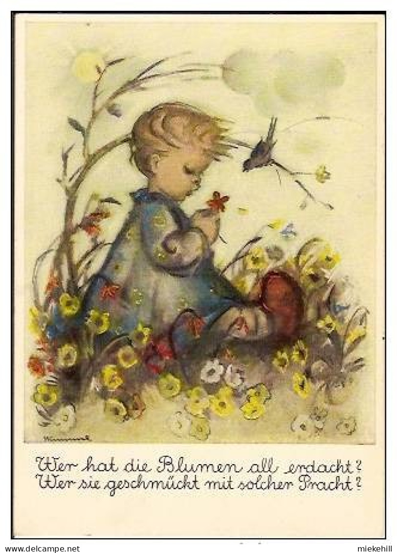 HUMMEL-ENFANTS ET FLEURS-KUNSTLER-ILLUSTRATOR-n°5220 - Hummel