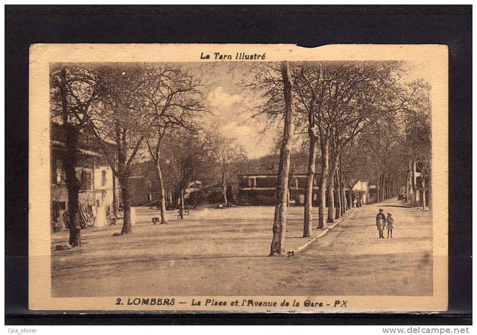 81 LOMBERS (envs Réalmont) Place, Avenue De La Gare, Ed APA 2, Tarn Illustré, 194? *** ETAT *** - Altri & Non Classificati