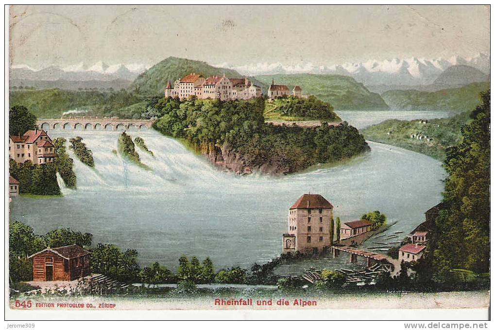 SUISSE - NEUHAUSEN - CPA - N°545 - Rheinfall Und Die Alpen - Neuhausen Am Rheinfall