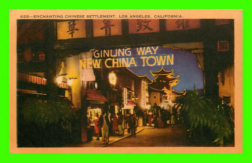 LOS ANGELES, CA - ENCHANTING CHINESE SETTLEMENT - LONGSHAW CARD CO - - Los Angeles