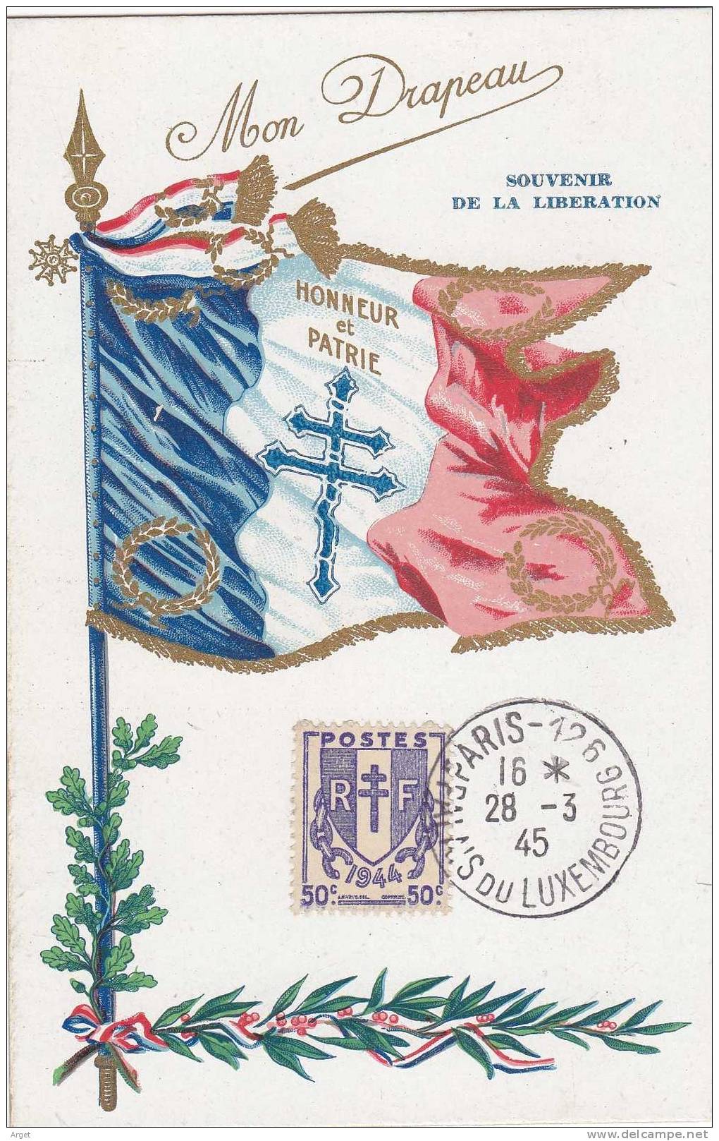 Carte-Maximum FRANCE N°Yvert 673 (Chaînes Brisées) Obl Sp Palais Du Luxembourg 28.3.45 - 1940-1949