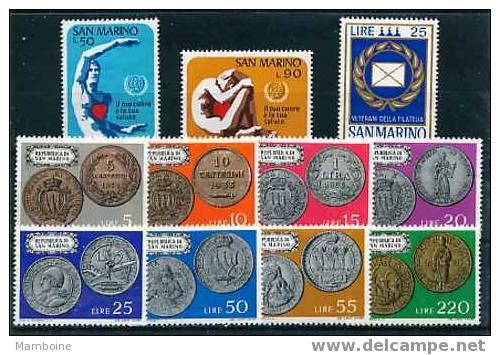 Saint Marin 1972  N 820à 830 .11 Val.  Neuf X X - Unused Stamps