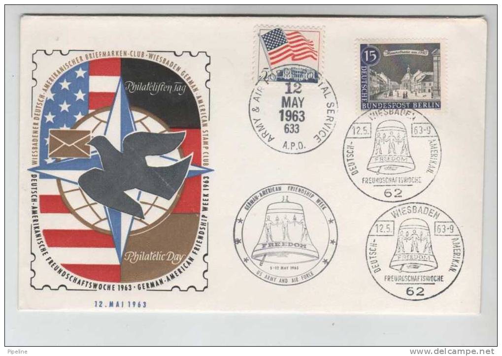 Germany - USA Berlin Philately Day Friendship German - American 12-5-1963 With More Different Postmarks And Cachet - Other & Unclassified