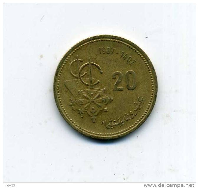 - MONNAIE MAROC . 20 SANT. - Maroc