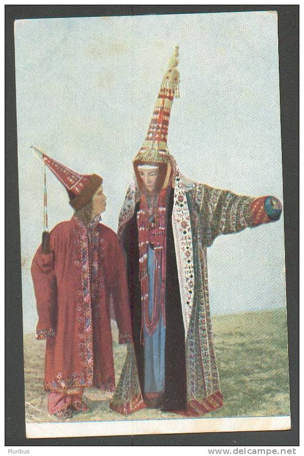 IMPERIAL RUSSIA ,  KYRGYSTAN KYRGYZ WOMEN IN ETHNIC COSTUME, OLD POSTCARD - Kyrgyzstan