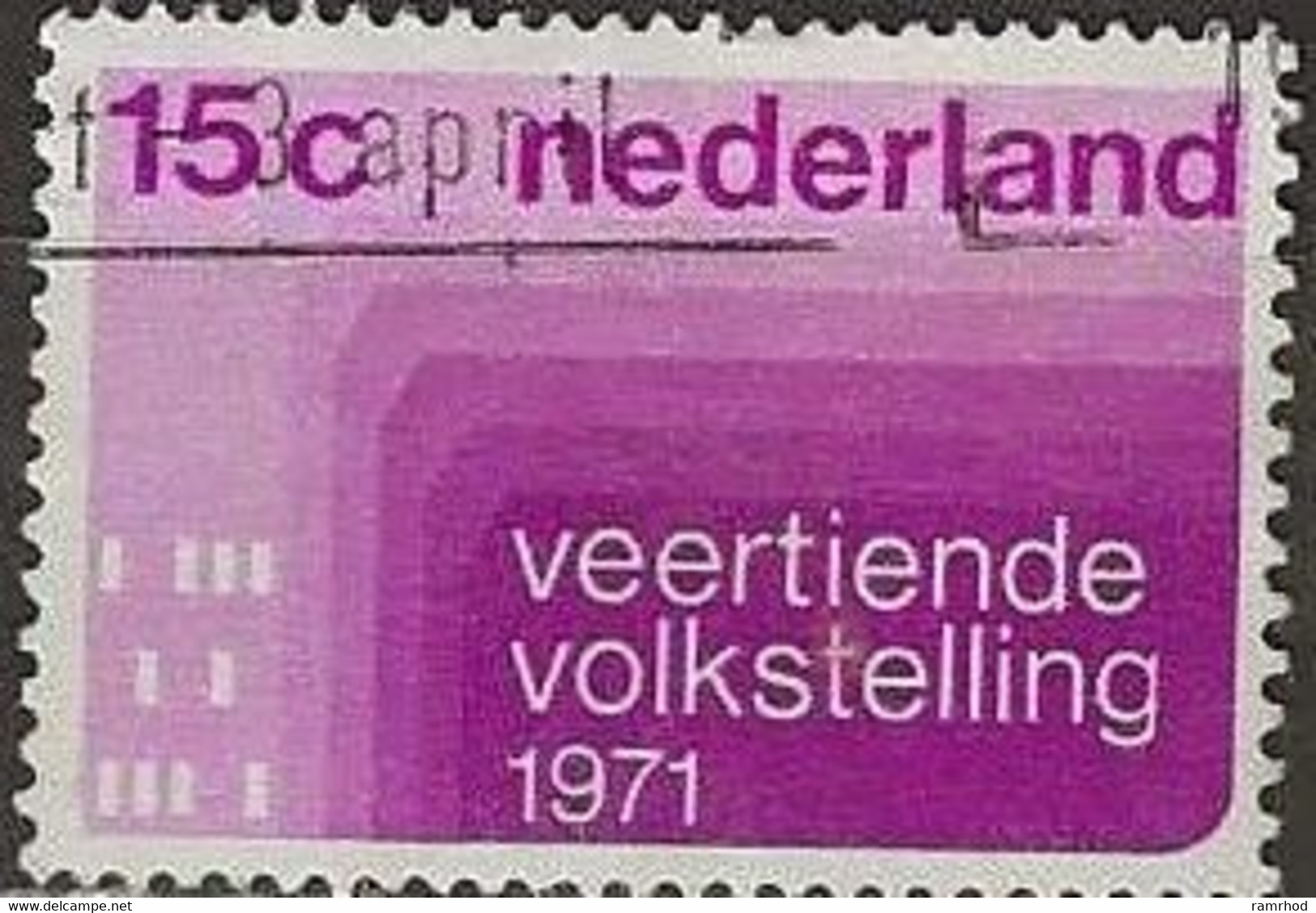 NETHERLANDS 1971 14th Netherlands Census - 15c Fourteenth Census 1971 FU - Used Stamps