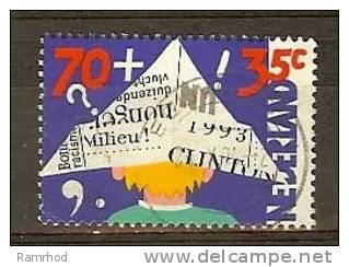 NETHERLANDS 1993 Child Welfare. Child And The Media - 70c.+35c Child In Newspaper Hat  FU - Used Stamps