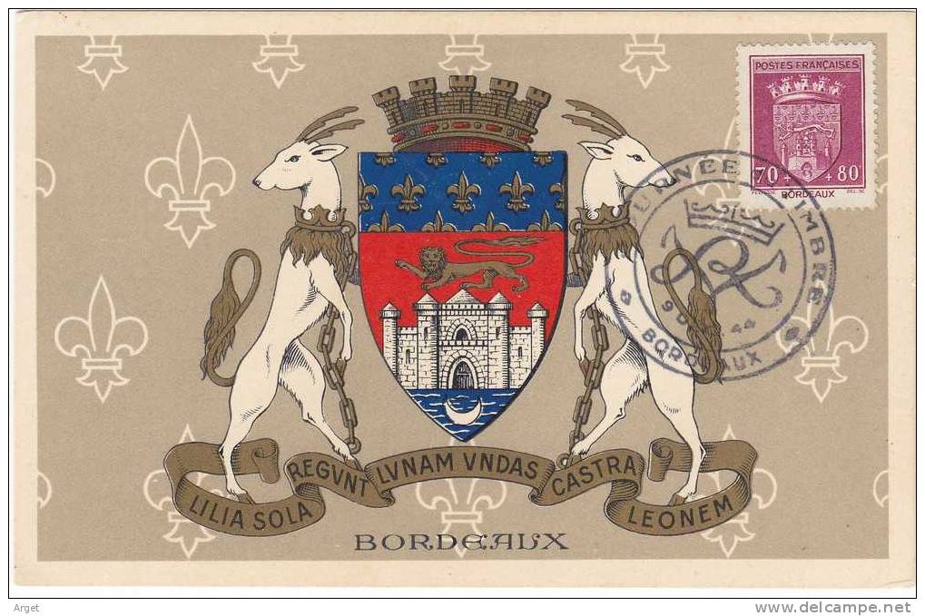 Carte-Maximum FRANCE N°Yvert 529 (Bordeaux) Obl Ill Journée Du Timbre 44 - 1940-1949